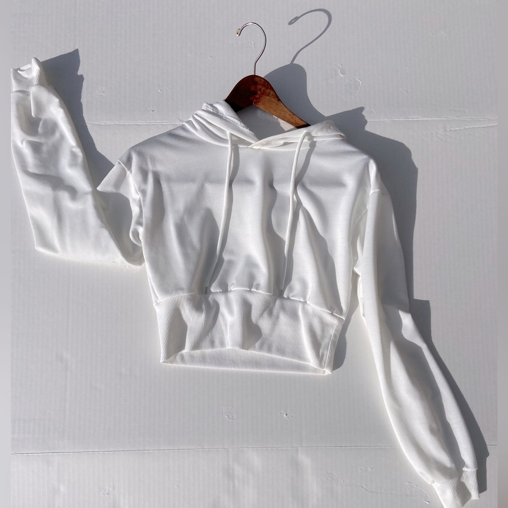 Cropped White Women’s Hoodie